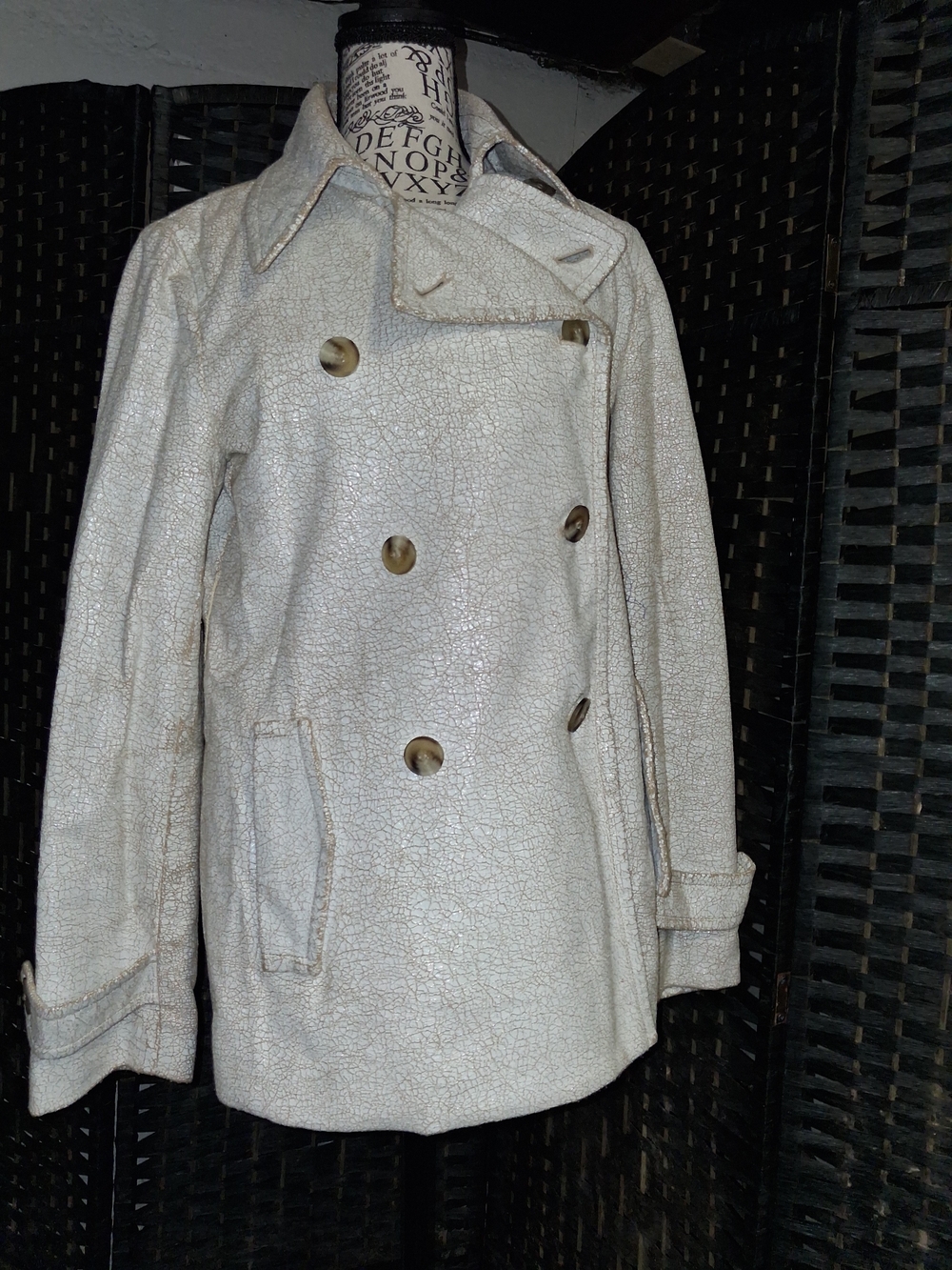 Women’s Double-Breasted Cream Peacoat Jacket